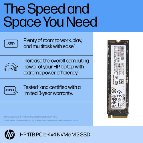 HP 1TB PCIe-4x4 NVMe Solid State Drive M.2 PCI Express 4.0 HP 1TB PCIe-4x4 NVMe Solid State Drive M.2 PCI Express 4.0